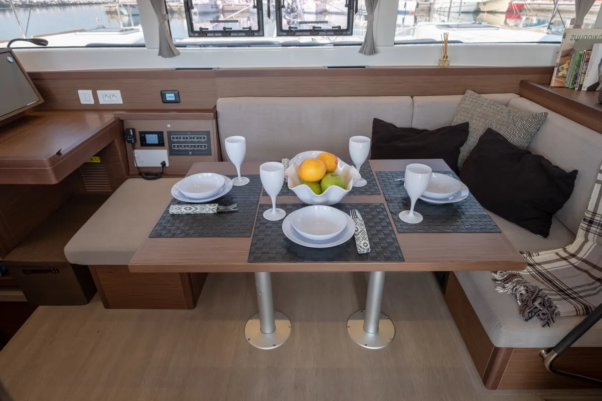 Salon of Meliti, a Lagoon 40 catamaran at Municipal Unit of Lefkada, Greece
