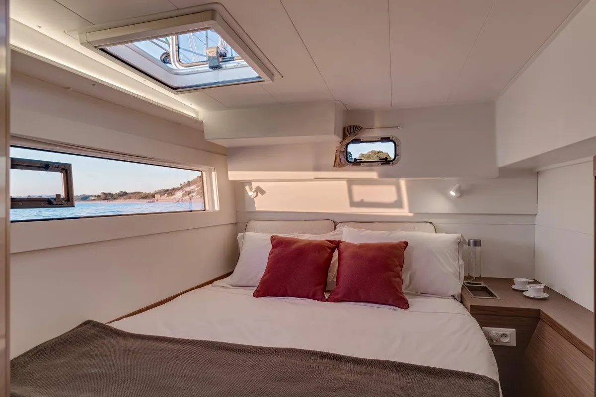 Cabin on Eftychia 40, a Lagoon 40 catamaran at Municipal Unit of Lefkada, Greece