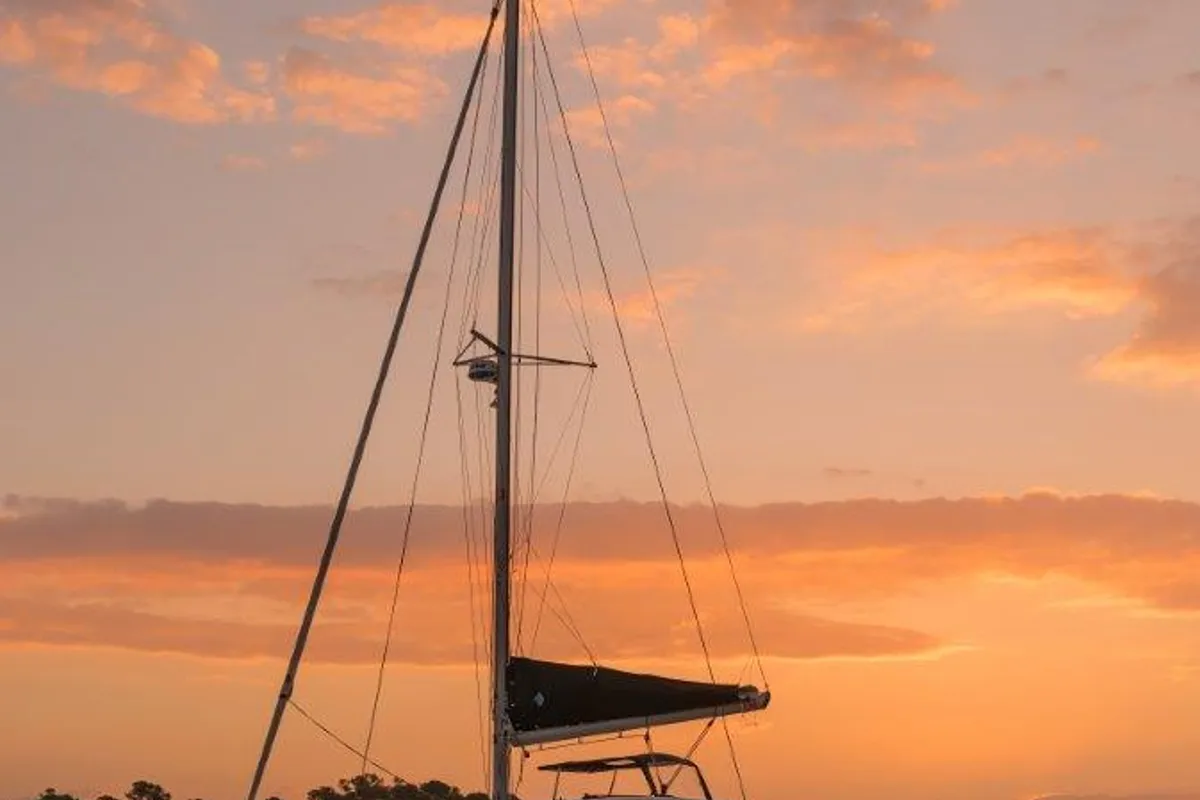 Exterior view of Eftychia 40, a Lagoon 40 catamaran at Municipal Unit of Lefkada, Greece