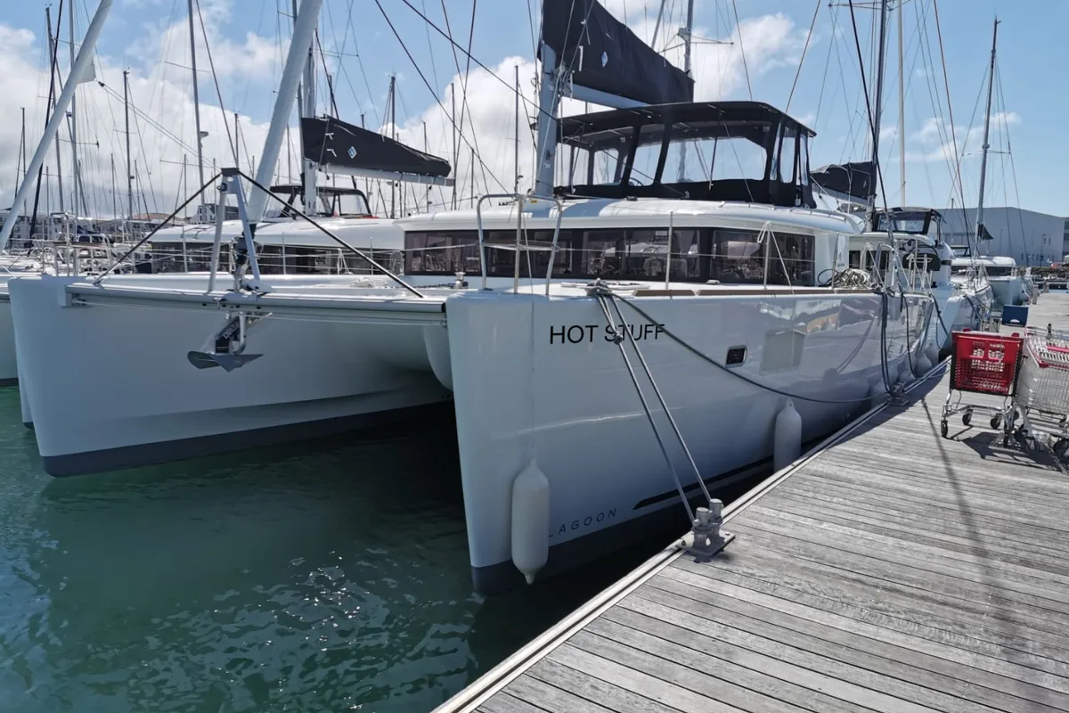Hot Stuff, a Lagoon 450 F catamaran at Općina Sukošan, Croatia