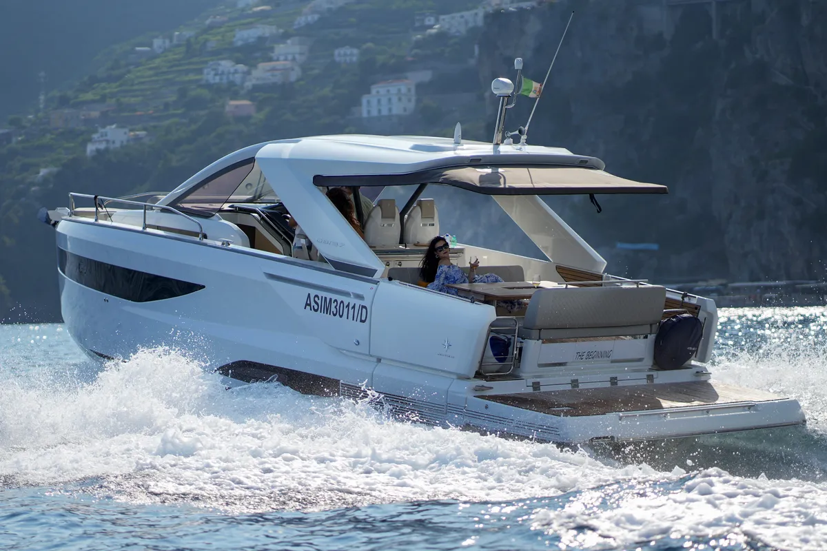 Exterior view of Fabiana, a Prestige 520 motorboat at Pozzuoli, Italy