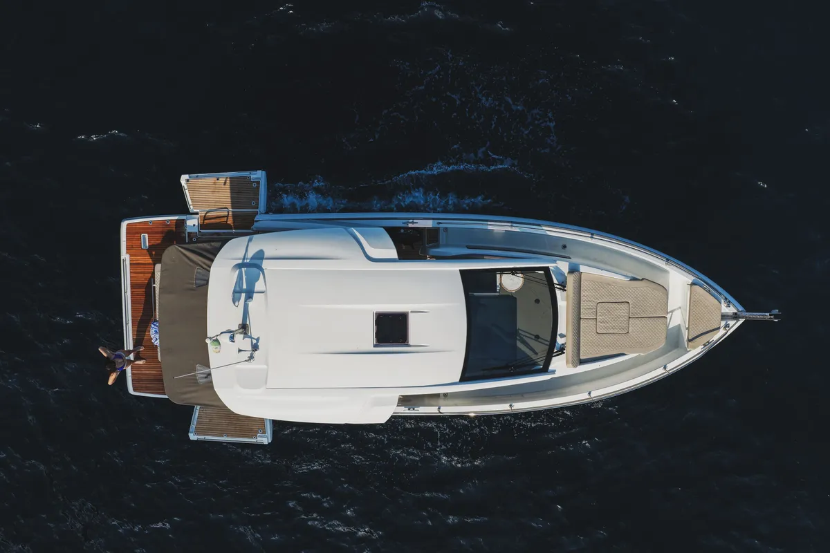 Exterior view of Fabiana, a Prestige 520 motorboat at Pozzuoli, Italy