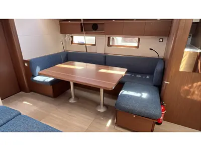 Salon of Alboran Aperol, a Beneteau Oceanis 51.1 sailboat at es Jonquet, Spain