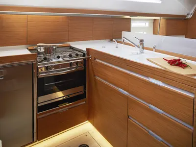 Galley of Mirakul, a Elan Impression 45 sailboat at Vodice, Croatia