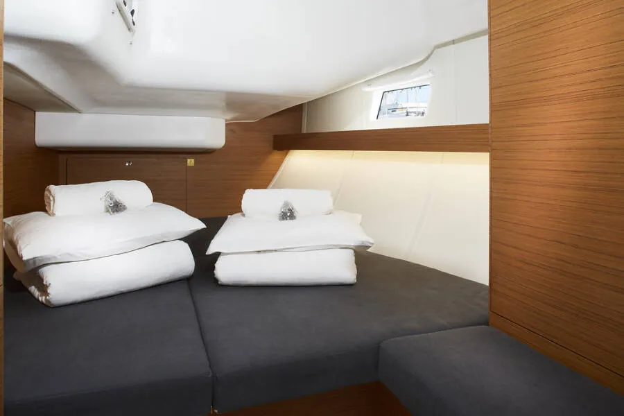 Cabin on Mirakul, a Elan Impression 45 sailboat at Vodice, Croatia
