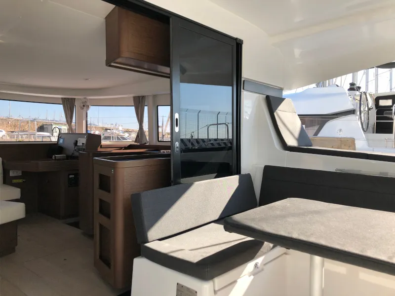 Salon of Marepiatto, a Lagoon 42 catamaran at Salerno, Italy