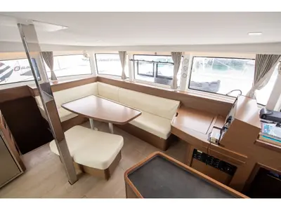 Salon of Marepiatto, a Lagoon 42 catamaran at Salerno, Italy