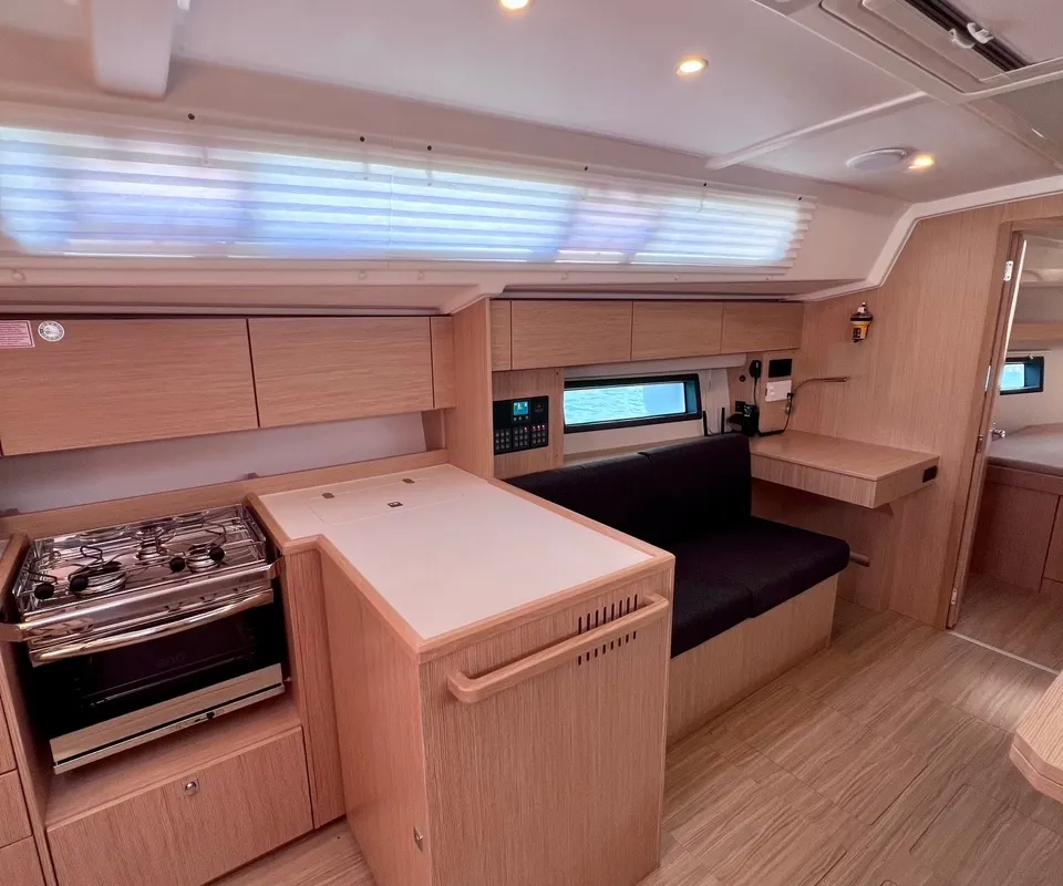 Galley of SIROCO, a Bavaria C42 sailboat at Municipal Unit of Lefkada, Greece