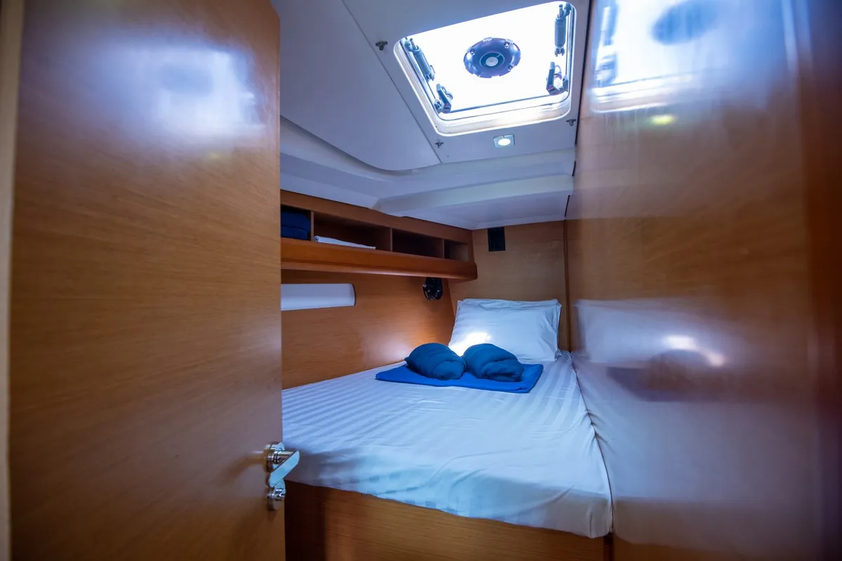 Cabin on Aurora Belle, a Jeanneau Sun Odyssey 469 sailboat at Mai Khao, Thailand