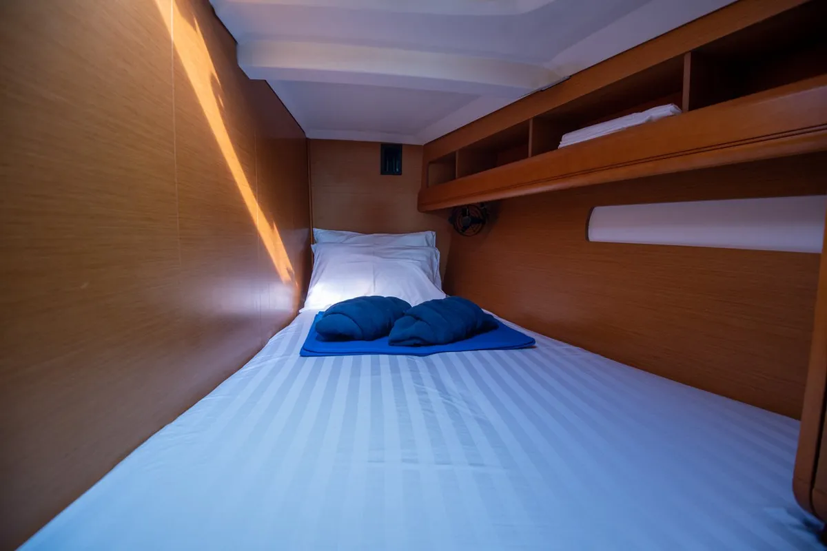Cabin on Aurora Belle, a Jeanneau Sun Odyssey 469 sailboat at Mai Khao, Thailand