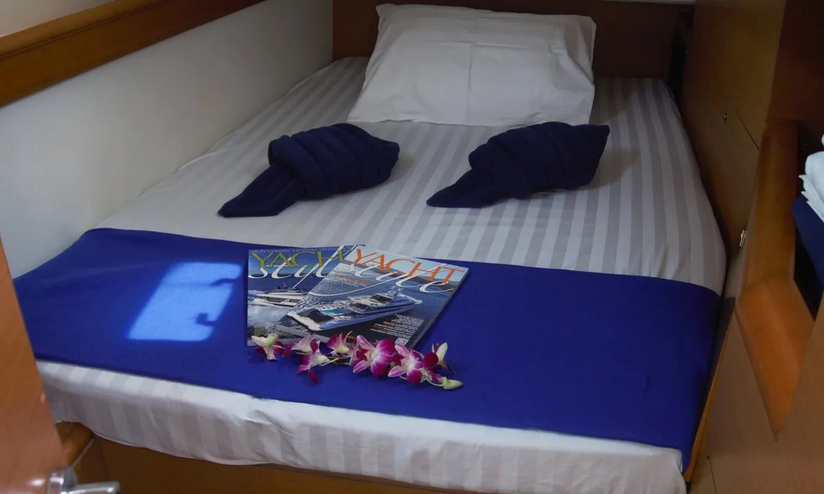 Cabin on Aurora Belle, a Jeanneau Sun Odyssey 469 sailboat at Mai Khao, Thailand