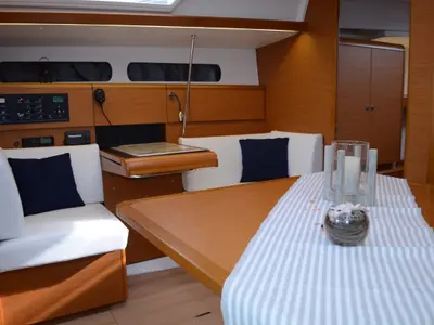 Salon of Luka Ploče, a Jeanneau Sun Odyssey 419 sailboat at Grad Ploče, Croatia