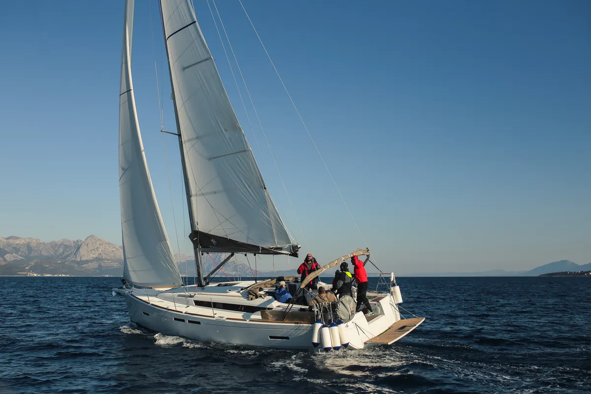 Exterior view of Luka Ploče, a Jeanneau Sun Odyssey 419 sailboat at Grad Ploče, Croatia