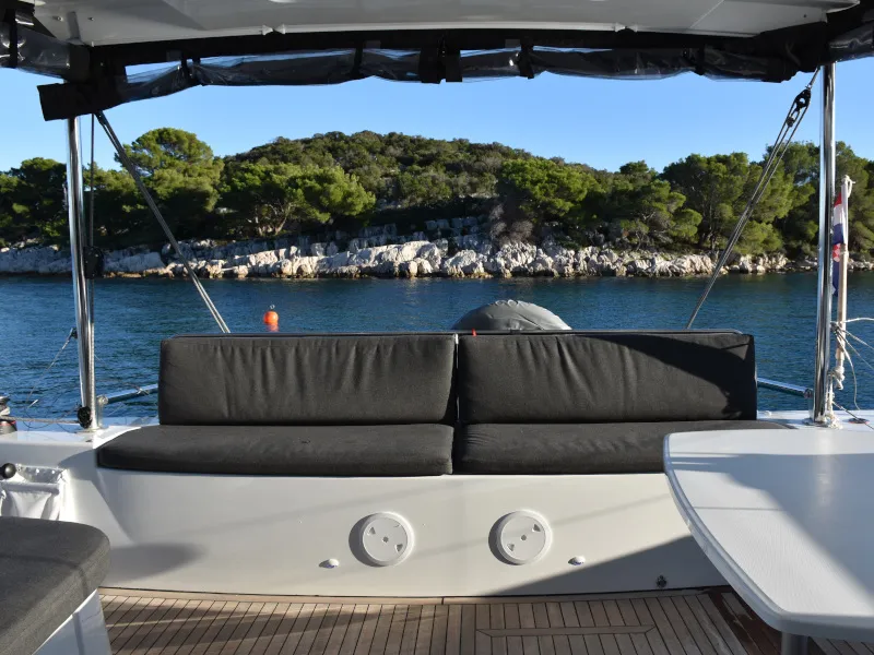 Deck of NOTORIOUS, a Lagoon 46 catamaran at Općina Sukošan, Croatia