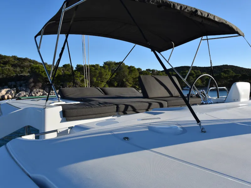 Cockpit of NOTORIOUS, a Lagoon 46 catamaran at Općina Sukošan, Croatia