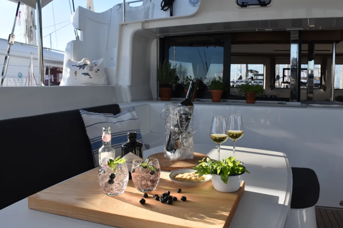 Deck of NOTORIOUS, a Lagoon 46 catamaran at Općina Sukošan, Croatia