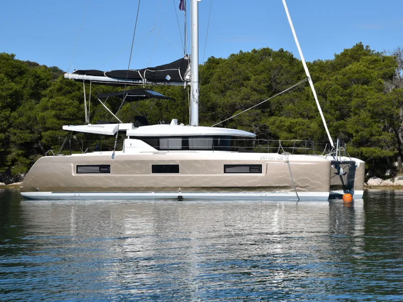 Exterior view of NOTORIOUS, a Lagoon 46 catamaran at Općina Sukošan, Croatia