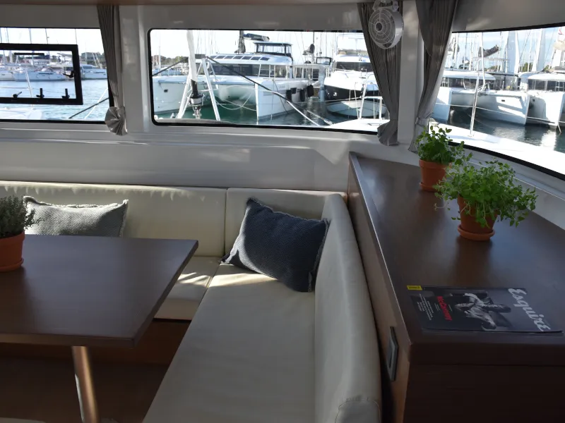 Salon of NOTORIOUS, a Lagoon 46 catamaran at Općina Sukošan, Croatia