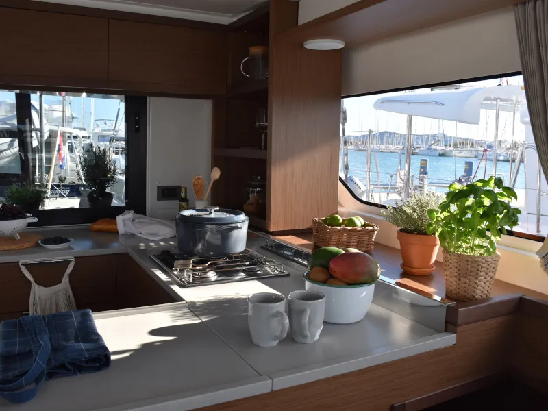 Galley of NOTORIOUS, a Lagoon 46 catamaran at Općina Sukošan, Croatia