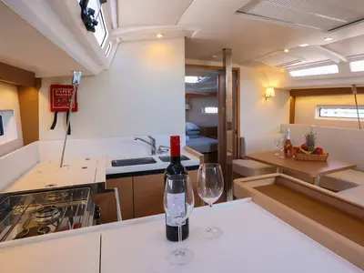 Galley of Dreamcatcher, a Jeanneau Sun Odyssey 440 sailboat at Grad Kaštela, Croatia