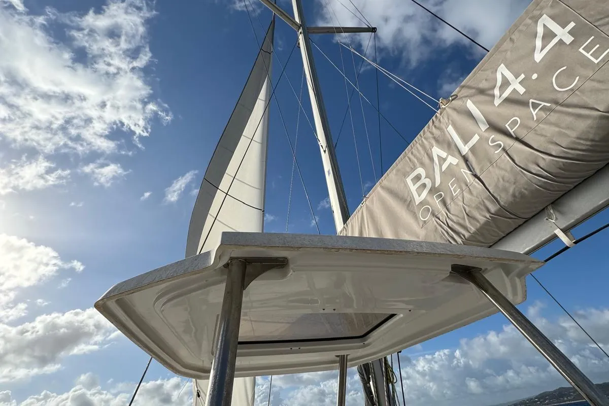 Seven, a Bali 4.4 catamaran at Figari, Italy