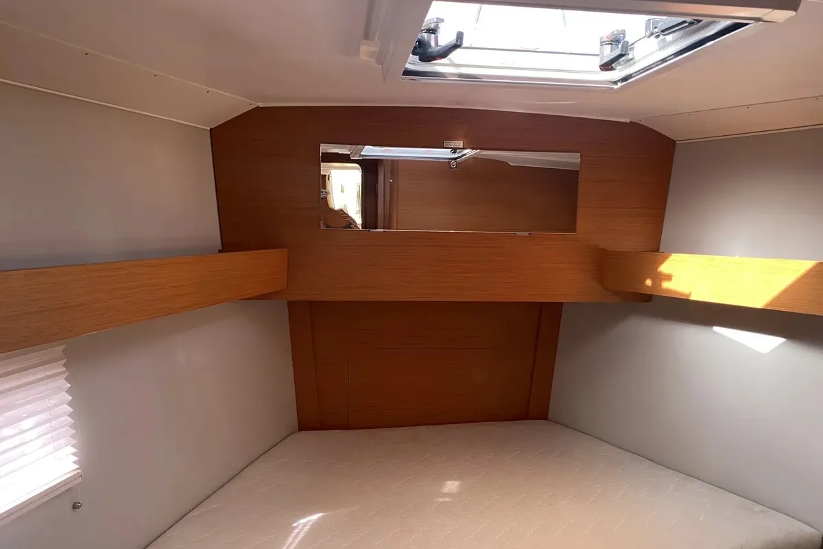 Cabin on Arya, a Dufour 390 sailboat at Palermo, Italy