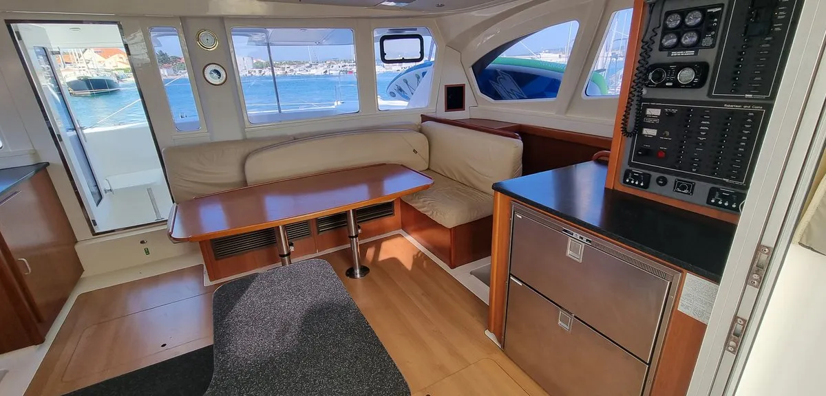Salon of What Else, a Leopard 44 catamaran at Tribunj, Croatia