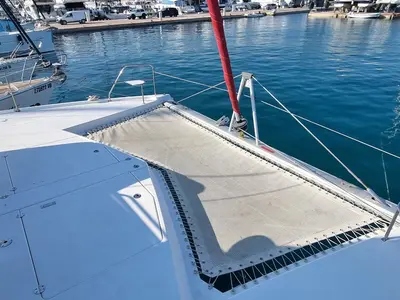 Deck of What Else, a Leopard 44 catamaran at Tribunj, Croatia