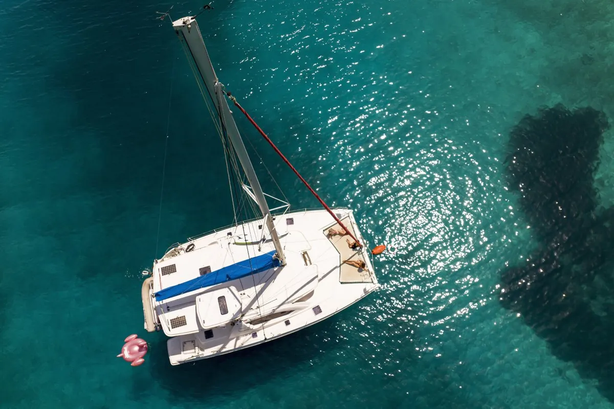 Salon of What Else, a Leopard 44 catamaran at Tribunj, Croatia