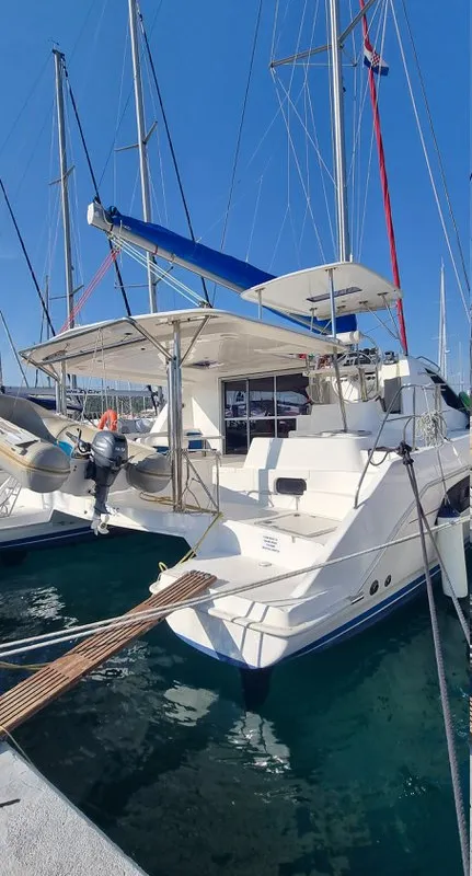Exterior view of What Else, a Leopard 44 catamaran at Tribunj, Croatia