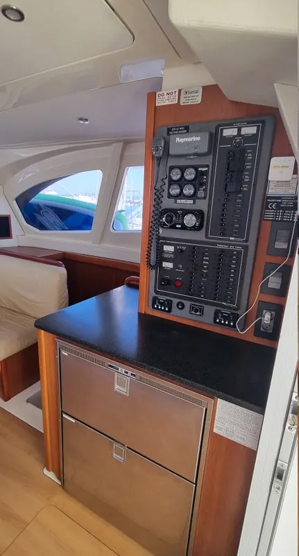 Cockpit of What Else, a Leopard 44 catamaran at Tribunj, Croatia