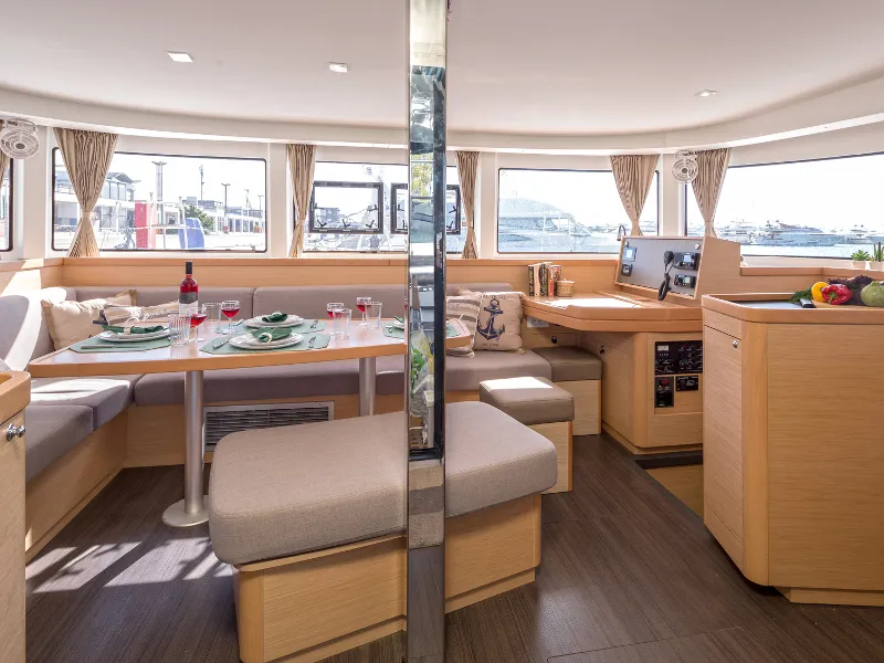 Salon of San Giorgio, a Lagoon 42 catamaran at Municipal Unit of Lefkada, Greece