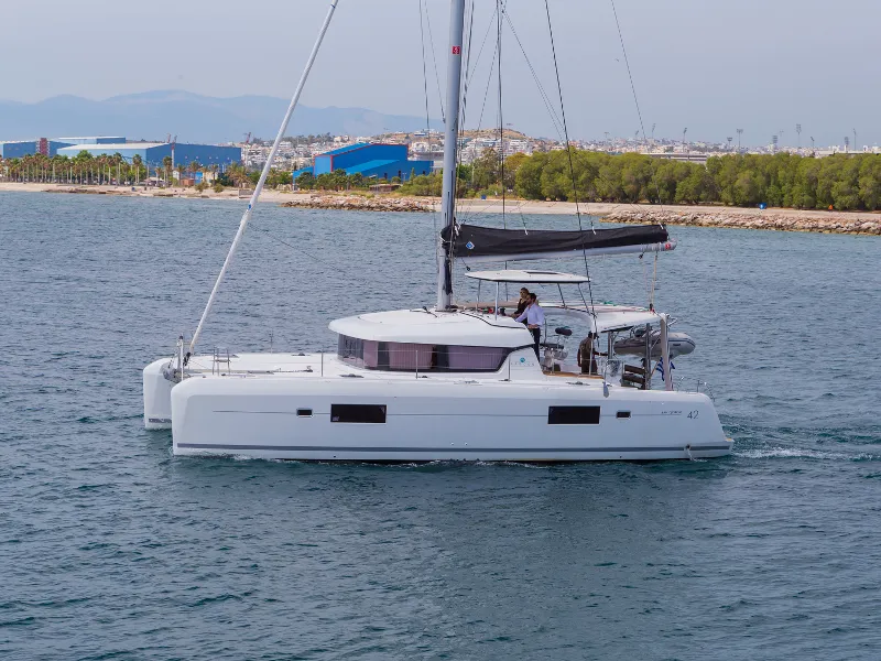 Salon of San Giorgio, a Lagoon 42 catamaran at Municipal Unit of Lefkada, Greece