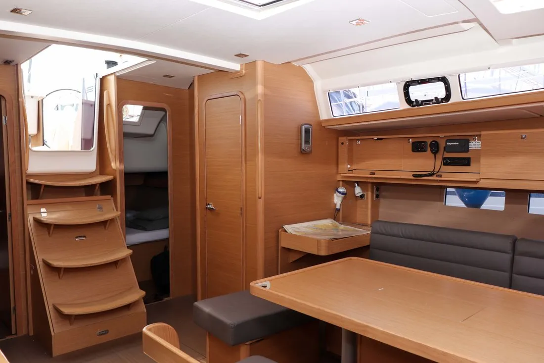 Salon of Eva, a Dufour 460 GL sailboat at Grad Biograd na Moru, Croatia