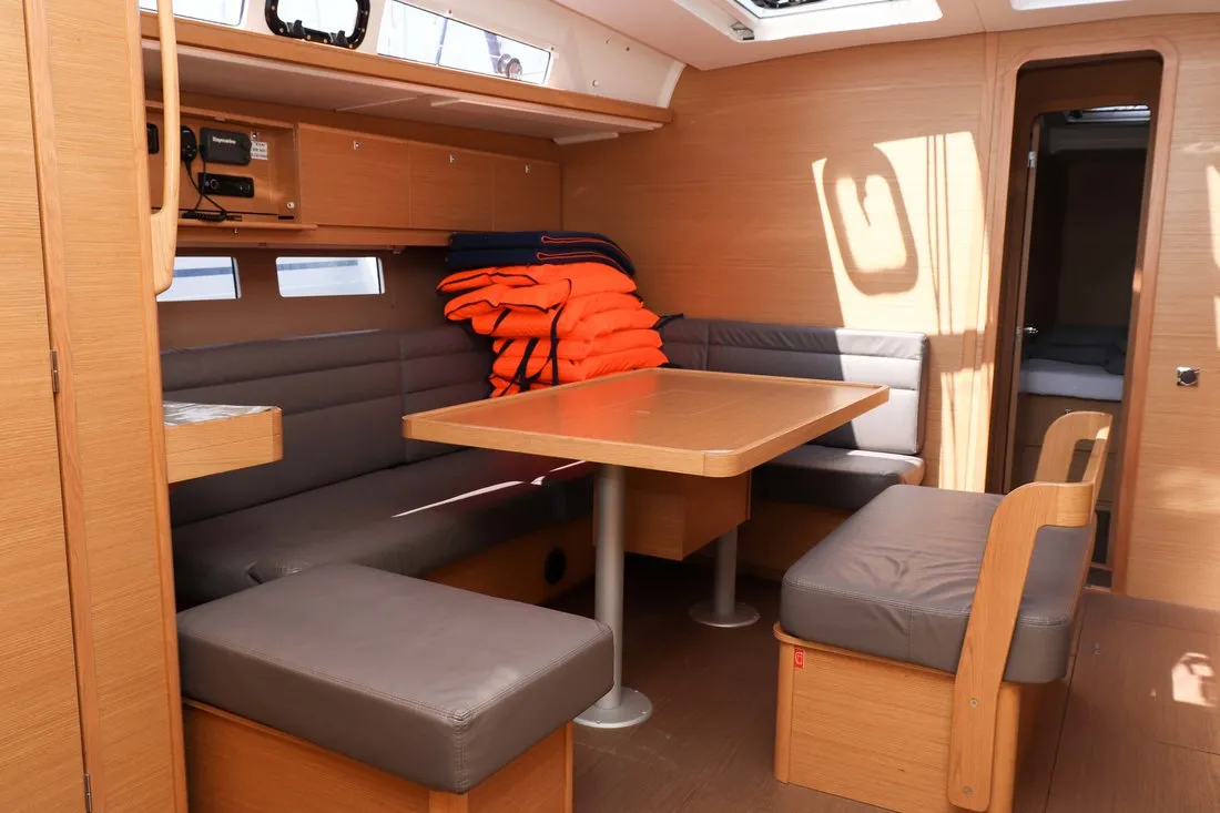 Salon of Eva, a Dufour 460 GL sailboat at Grad Biograd na Moru, Croatia