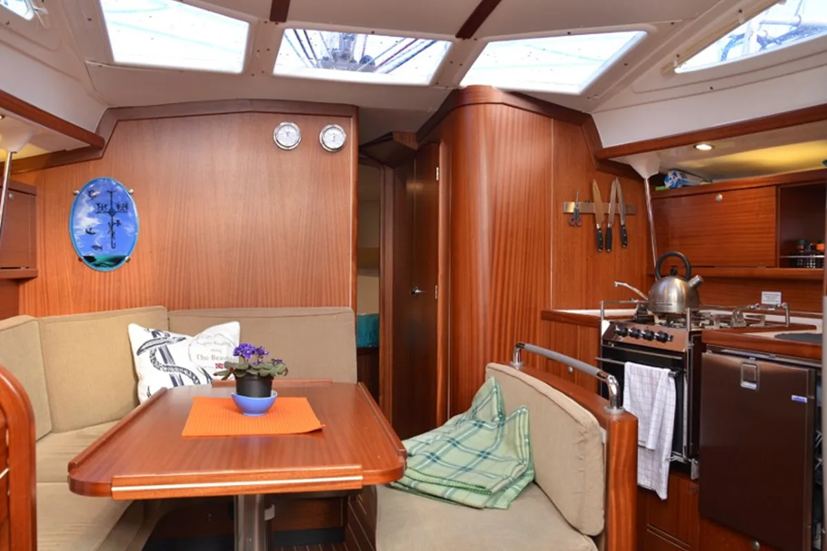 Salon of Arctic Sky, a Delphia 40 sailboat at Tromsø, Norway