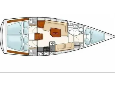 Floor plan of AF-H350, a Hanse 350 sailboat at Municipal Unit of Lefkada, Greece