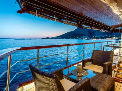 Deck of Carpe Diem, a Unknown M/S Carpe Diem sailboat at Općina Marina, Croatia