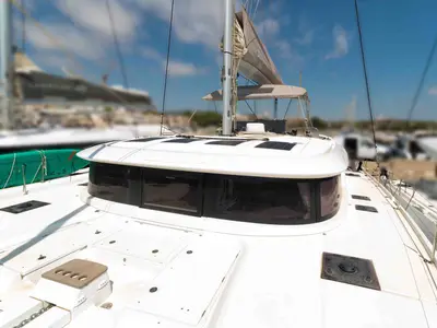 Deck of Spezielli, a Lagoon 46 catamaran at Alameda, United States