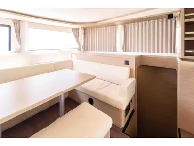 Salon of Spezielli, a Lagoon 46 catamaran at Alameda, United States