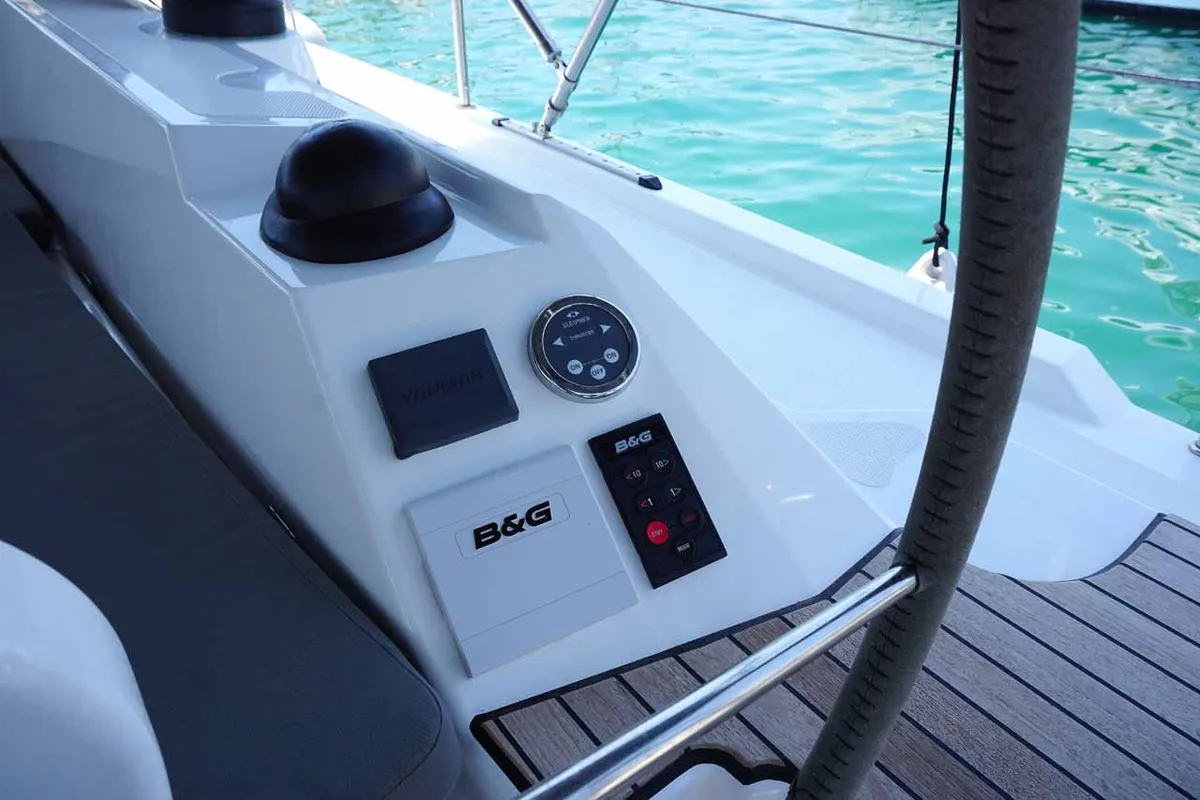 Talia, a Bavaria C38 sailboat at Kontokali, Greece