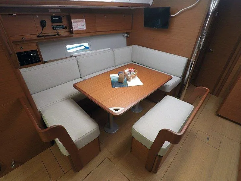 Salon of Magdalena, a Dufour 430 GL sailboat at Grad Šibenik, Croatia