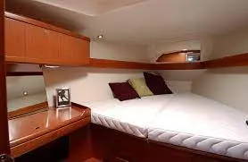 Cabin on Era Ora, a Beneteau Oceanis 37 sailboat at La Spezia, Italy