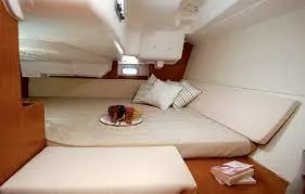 Cabin on Era Ora, a Beneteau Oceanis 37 sailboat at La Spezia, Italy