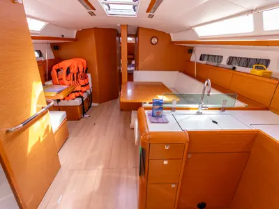 Galley of Cherry, a Jeanneau Sun Odyssey 449 sailboat at Biograd na Moru, Croatia