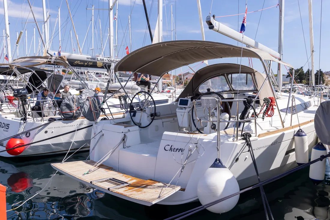 Cherry, a Jeanneau Sun Odyssey 449 sailboat at Biograd na Moru, Croatia