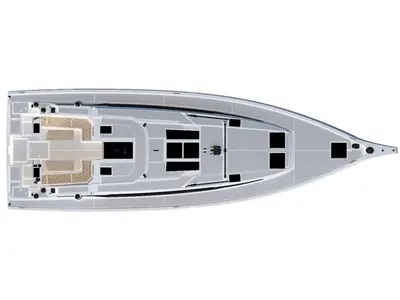 Floor plan of TOPAZ, a Bavaria C46 sailboat at es Jonquet, Spain