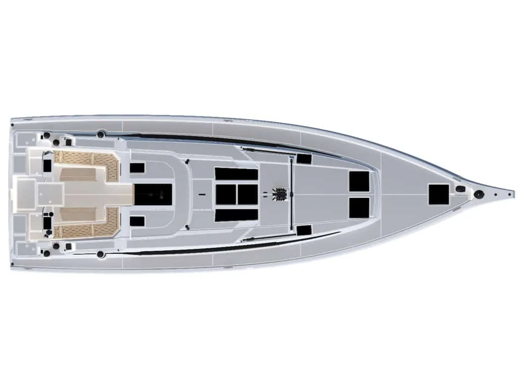 Floor plan of TOPAZ, a Bavaria C46 sailboat at es Jonquet, Spain