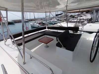 Deck of Achilleas, a Lagoon 51 Iconic catamaran at Athens, Greece