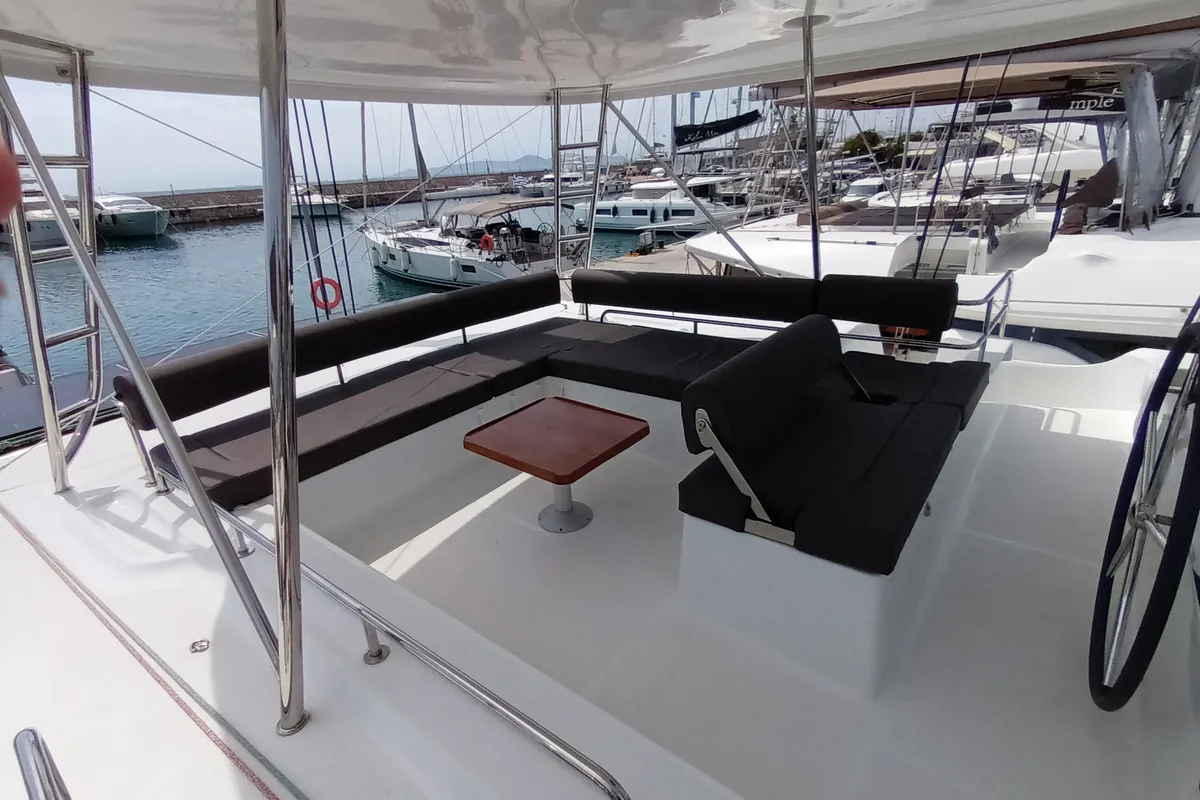 Deck of Achilleas, a Lagoon 51 Iconic catamaran at Athens, Greece